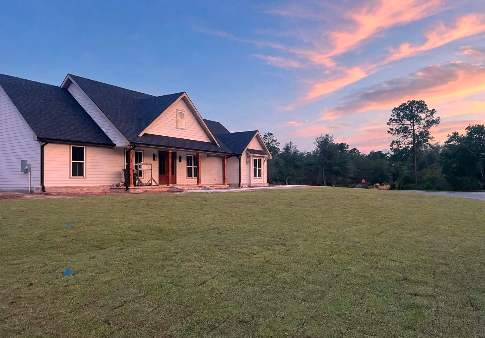 New-construction sod installation — after Pro Turf Landscaping finished