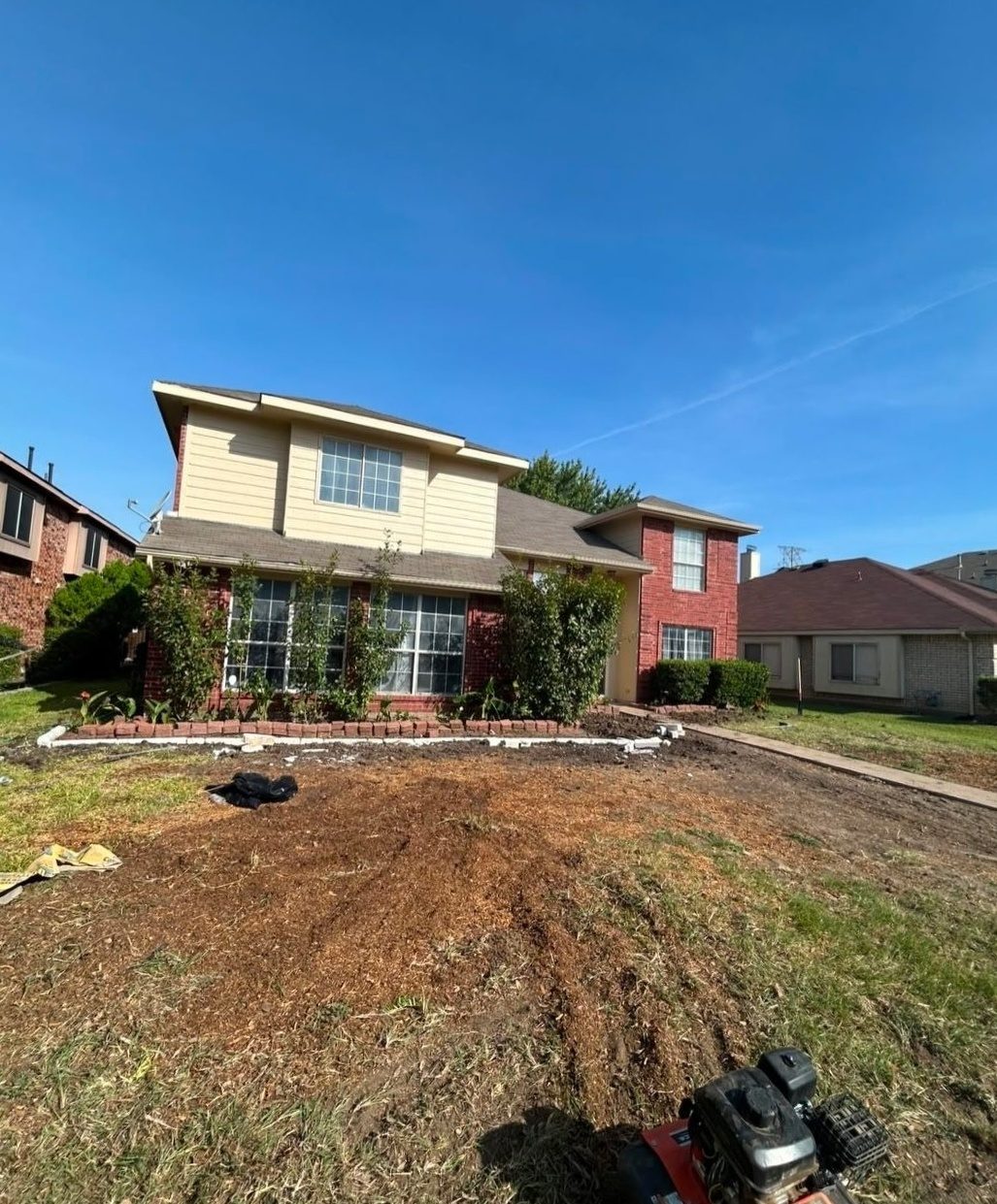 Front yard sod installation — before Pro Turf Landscaping started